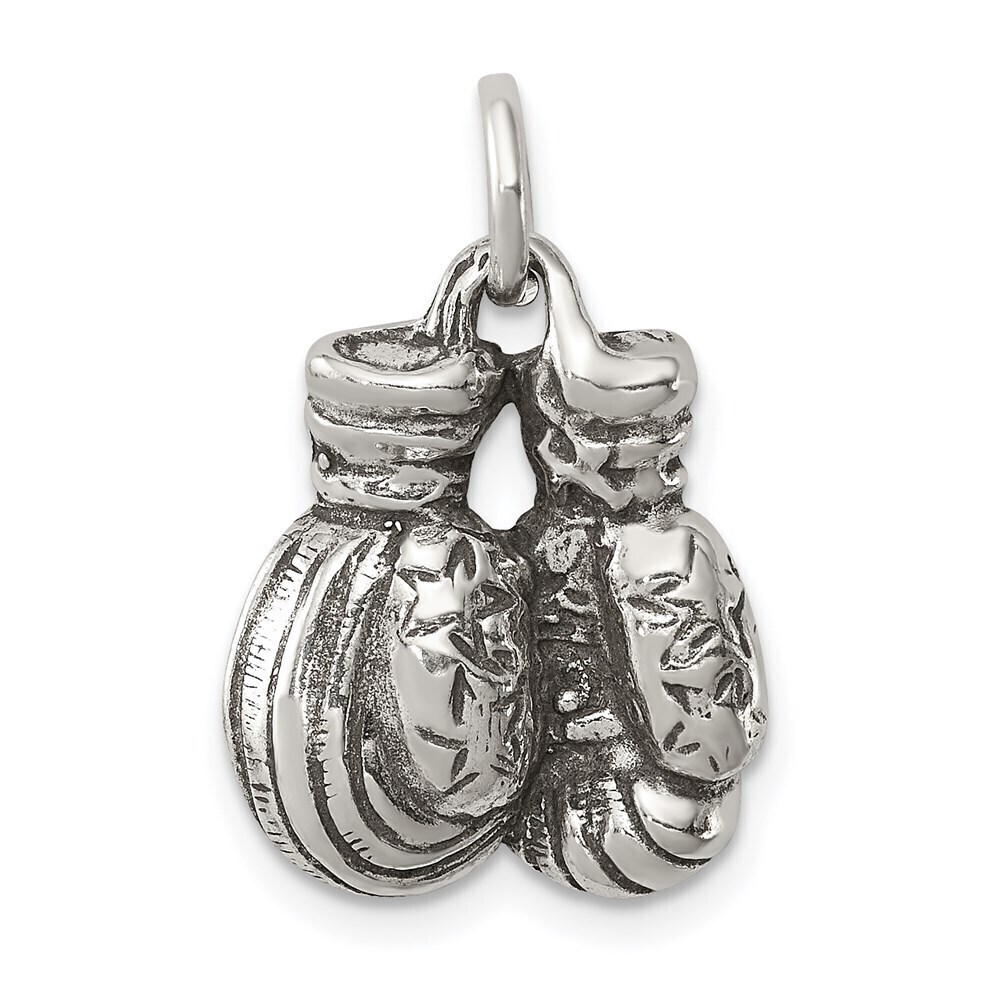 Kazi Luxury Sterling Silver Antiqued Boxing Gloves Charm
